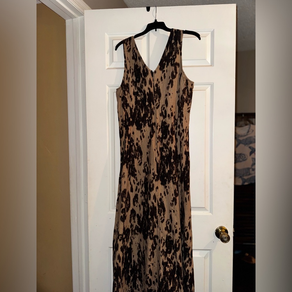 Banana Republic Linen Animal Print Maxi Dress